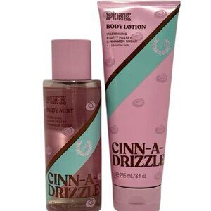 VS Pink Cinn-A-Drizzle Body‎ Care Set Warming Fragrance Mist & Lotion NEW